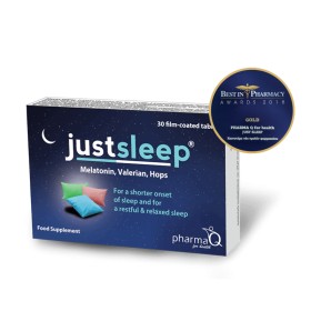 Pharma Q Just Sleep Μελατονίνη Βαλεριάνα Λυκίσκος για Καλό Ύπνο 30 Δισκία