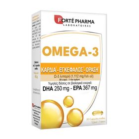 Forte Pharma Omega-3 Λιπαρά Οξέα & Βιταμίνη Ε 30 Μαλακές Κάψουλες Forte Pharma Omega-3 Λιπαρά Οξέα & Βιταμίνη Ε 30 Μαλακές Κάψουλες