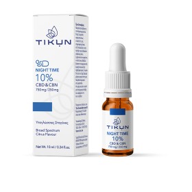 TIKUN Night Time 10% CBD & CBN 750mg/ 250mg Υπογλώσσιες Σταγόνες 10ml