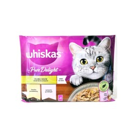 WHISKAS Pure Delight Επιλεγμένη Συλλογή Υγρή Τροφή σε Ζελέ για Γάτες με Κοτόπουλο & Σολομό 4x85g