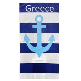 Τσάγκο Πετσέτα Θαλάσσης Τυπωμένη Microfiber Ριγέ Άσπρο Μπλε Άγκυρα 1 Τεμάχιο Τσάγκο Πετσέτα Θαλάσσης Τυπωμένη Microfiber Ριγέ Άσπρο Μπλε Άγκυρα 1 Τεμάχιο