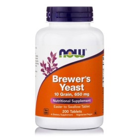 NOW Brewers Yeast 10 Grain 650mg Brewer's Yeast Tonic Supplement 200 Tablets