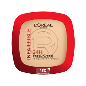 Loreal Paris Infaillible 24h Fresh Wear Makeup σε Μορφή Πούδρας 130 True Beige 9g Loreal Paris Infaillible 24h Fresh Wear Makeup σε Μορφή Πούδρας 130 True Beige 9g