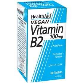HEALTH AID Vitamin B2 100mg Συμπλήρωμα για τον Σχηματισμό Ερυθρών Αιμοσφαιρίων 60 ταμπλέτες