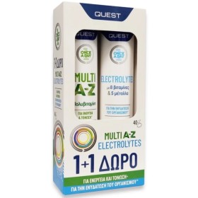 QUEST Promo Once a Day Active Multi AZ Multivitamin 20 Effervescent Tablets & Once a Day Electrolytes for Instant Energy Release 20 Effervescent Tablets