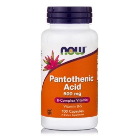 NOW Panthothenic Acid Συμπλήρωμα με Βιταμίνη Β5 (Παντοθενικό Οξύ)  500mg 100 Κάψουλες