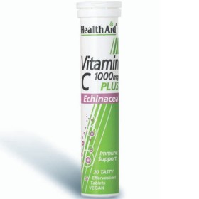 HEALTH AID Vitamin C 1000mg Plus Echinacea Βιταμίνη C με Ενιχνάκεια Γεύση Λεμόνι 20 Αναβράζοντα Δισκία