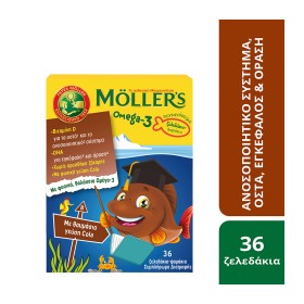 Mollers Omega-3 Ζελεδάκια Ψαράκια με Γεύση Cola 36 Ζελεδάκια