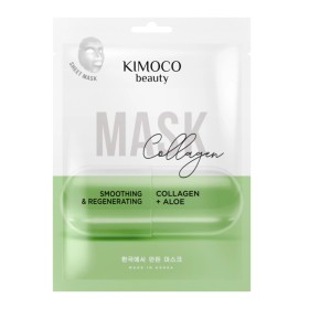 Kimoco Beauty Smoothing & Regenerating Collagen & Aloe Face Sheet Mask Υφασμάτινη Μάσκα Προσώπου για Λάμψη 23ml
