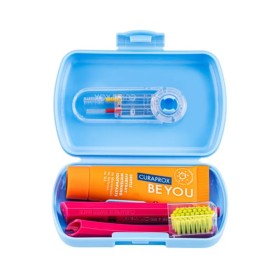 Curaprox Travel Set με Οδοντόβουρτσα Ταξιδιού & Οδοντόκρεμα Be You 10ml & Βάση DUOr & Μεσοδόντια Βουρτσάκια CPS Prime & Γαλάζια Θήκη