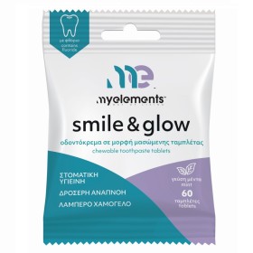 MY ELEMENTS Smile & Glow Chewable Toothpaste Tablets Mint Flavored Toothpaste 60 Chewable Tablets