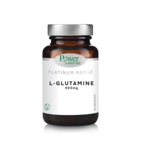 POWER OF NATURE Platinum Range L-Glutamine 500mg Αμινοξύ 30 Φυτικές Κάψουλες