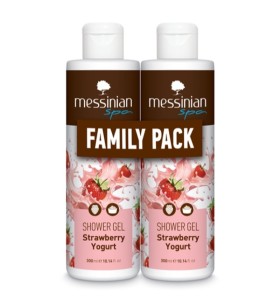 Messinian Spa Promo Strawberry Yogurt Shower Gel Αφρόλουτρο με Άρωμα Φράουλα Γιαούρτι 2x300ml