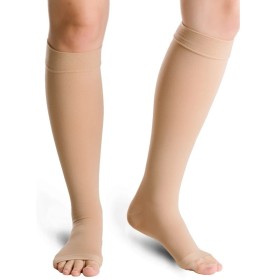 VARISAN Top Gab Beige N4 Graduated Compression Socks Women's & Men's Beige Open Toe 1 Pair