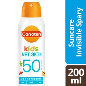 Carroten Kids Wet Skin Spf50 Διάφανο Παιδικό Αντηλιακό Σώματος σε Spray 200ml