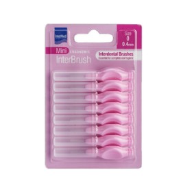 Intermed Mini Ergonomic Interbrush Size 0 Μεσοδόντια Βουρτσάκια 0.4mm Χρώμα Ροζ 8 Τεμάχια