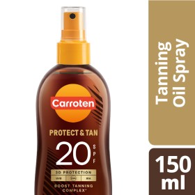 Carroten Protect & Tan Αδιάβροχο Αντηλιακό Λάδι για το Σώμα Spf20 σε Spray 150ml