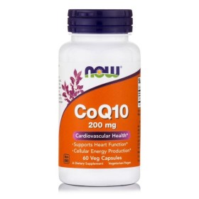 NOW CoQ10 200mg Συμπλήρωμα για Υγιές Καρδιαγγειακό & Ανοσοποιητικό Σύστημα 60 Φυτικές Κάψουλες