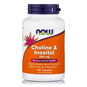 NOW Choline & Inositol 500mg Supplement for Anxiety 100 Capsules