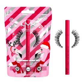 NYX PROFESSIONAL MAKEUP XMAS Promo Feathery Flirt Kit Eye Liner & False Lashes False Eyelashes & Eyeliner for Intense Look 1 Piece