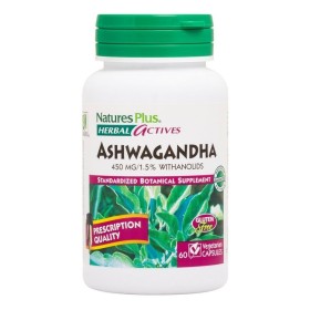 NATURES PLUS Ashwagandha 450mg Supplement with Hepatoprotective Action & Stimulation & Improvement of Sexual Performance 60 Capsules