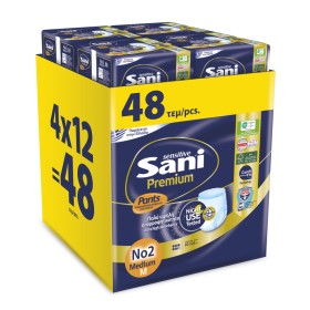 Sani Sensitive Premium Pants Ελαστικό Εσώρουχο Ακράτειας No.2 Medium [4x12] 48 Τεμάχια [Monthly Pack]