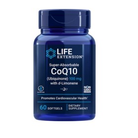 LIFE EXTENSION Super Absorbable CoQ10 100mg with D-Limonene 60 Softgels