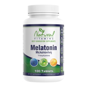 Natural Vitamins Melatonin 1 Mg Φυσική Βοήθεια για τον Ύπνο 100 Υπογλώσσιες Ταμπλέτες