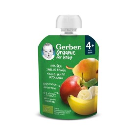 Gerber Organic For Baby Φρουτοπουρές Αχλάδι Μήλο & Μπανάνα 4m+ 90g