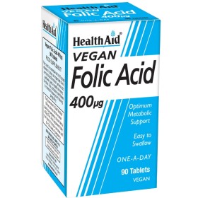 HEALTH AID Acid Folic 400mg Συμπλήρωμα Διατροφής με Φολικό Οξύ για την Περίοδο της Εγκυμοσύνης 90 ταμπλέτες