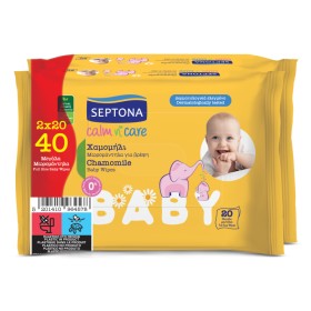 Septona Promo Calm n Care Μωρομάντηλα Χαμομήλι 2x20 Τεμάχια Septona Promo Calm n Care Μωρομάντηλα Χαμομήλι 2x20 Τεμάχια