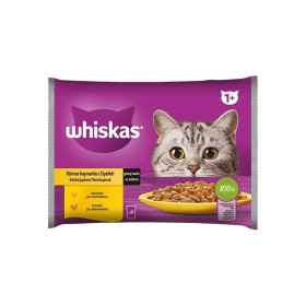 Whiskas Promo Φακελάκι Adult Τροφή Γάτας Επιλεγμένα Πουλερικά σε Σάλτσα 4x85g & Δώρο Catisfaction Γεύση Κοτόπουλο 60gr