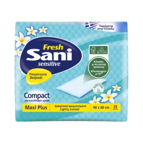 SANI Sensitive Fresh Maxi Plus Fitted Sheets 90 x 60cm 15 Pieces