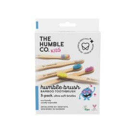THE HUMBLE CO Kids Bamboo Toothbrush Παιδικές Οδοντόβουρτσες σε Διάφορα Χρώματα 5 Τεμάχια