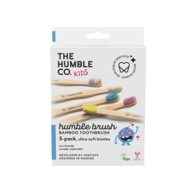 The Humble Co Kids Bamboo Toothbrush Παιδικές Οδοντόβουρτσες σε Διάφορα Χρώματα 5 Τεμάχια