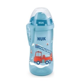 NUK Flexi Cup Παγούρι με Καλαμάκι 12m+ Μπλε με Φορτηγό 300ml [10.255.410]