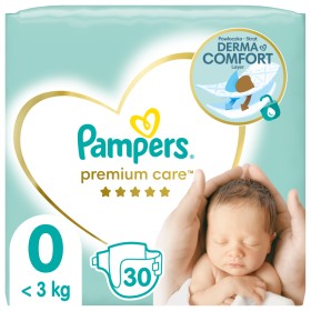 PAMPERS Premium Care Value Pack No.0 Premature (1-2.5 kg) 30 τεμάχια