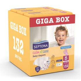 Septona Giga Box Calm N Care Πάνες Junior No5 (11-16kg) 3x44 Τεμάχια Septona Giga Box Calm N Care Πάνες Junior No5 (11-16kg) 3x44 Τεμάχια