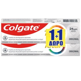 COLGATE Total Original Οδοντόκρεμα για Ευαίσθητα Δόντια & Προστασία Ενάντια σε Ουλίτιδα & Πλάκα & Τερηδόνα 2x75ml [1+1 Δώρο]