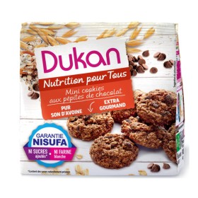 DUKAN Extra Gourmand Mini Cookies Au Chocolat Μπισκότα Βρώμης με Κομμάτια Σοκολάτας Χωρίς Ζάχαρη 100g