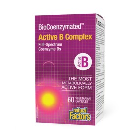 Natural Factors Biocoenzymated Active B Complex για Ενέργεια & Αντιμετώπιση Κούρασης & Καλή Υγεία Νευρικού Συστήματος 60 Κάψουλες