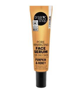 Organic Shop Ορός Προσώπου Ελαχιστοποίησης των Πόρων για Λιπαρές Επιδερμίδες με Κολοκύθα & Μέλι 30 Ml