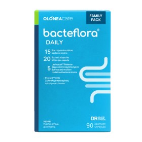 Olonea Bacteflora Daily για την Καθημερινή Ομαλή Λειτουργία του Γαστρεντερικού Συστήματος με Προβιοτικά Πρεβιοτικά & Μεταβιοτικά 90 Κάψουλες Olonea Bacteflora Daily για την Καθημερινή Ομαλή Λειτουργία του Γαστρεντερικού Συστήματος με Προβιοτικά Πρεβιοτικά & Μεταβιοτικά 90 Κάψουλες