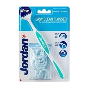 Jordan Clinic Easy Clean Flosser Οδοντικό Νήμα με Λαβή σε Διάφορα Χρώματα με Ανταλλακτικά Νήματος 20 Τεμάχια