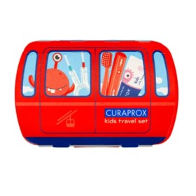 Curaprox Kids Travel Set Κόκκινο για 6-12 Ετών Οδοντόβουρτσα Ταξιδίου 1 Τεμάχιο & Οδοντόκρεμα Καρπούζι 10ml & Μεσοδόντια Βουρτσάκια 2 Τεμάχια