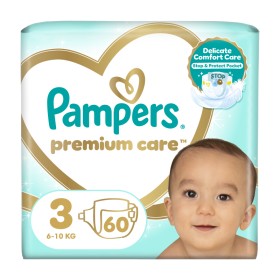 Pampers Premium Care Μέγεθος 3 (6-10kg) Βρεφικές Πάνες 60 Τεμάχια