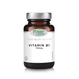 POWER OF NATURE Platinum Range Vitamin B1 100mg για το Νευρικό Σύστημα 30 Φυτικές Κάψουλες