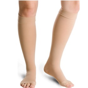 VARISAN Top Sock Ccl 1 No2 Graduated Compression Socks with Open Toes Color Beige 1 Pair
