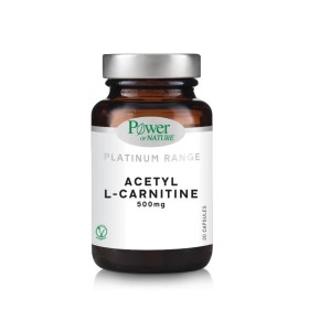 POWER OF NATURE Platinum Range Acetyl L-Carnitine 500mg για Ενέργεια 30 Φυτικές Κάψουλες