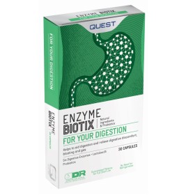 QUEST Enzyme Biotix Συμπλήρωμα με Πεπτικά Ένζυμα κατά της Δυσπεψίας 30 Κάψουλες